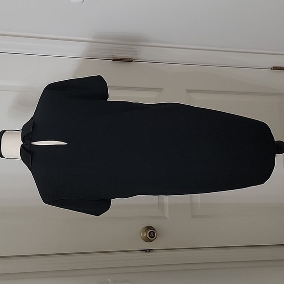 DKNY Size M Black Pointed Peter Pan Collar Shift Dress, Gently Used Condition - Picture 4 of 12